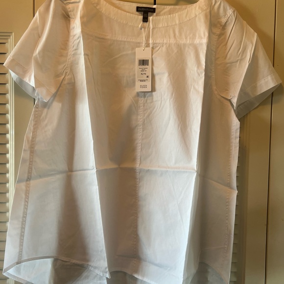 Eileen Fisher Tops - eileen fisher white cotton short sleeve swing top
